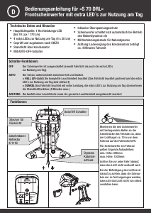 Bruksanvisning Fuxon S 70 DRL Cykellampa