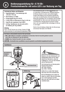 Bruksanvisning Fuxon S 70 EB Cykellampa