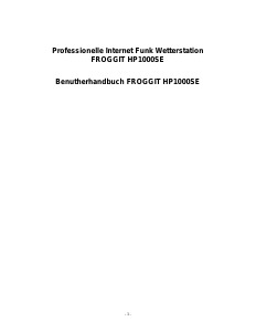 Bedienungsanleitung Froggit HP1000SE Wetterstation