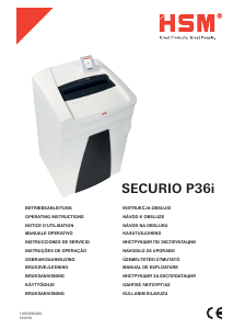 Kullanım kılavuzu HSM Securio P36i Kağıt öğütücü