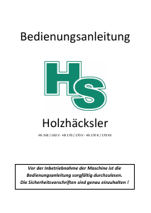 Bedienungsanleitung HS HS 170 K Gartenhäcksler