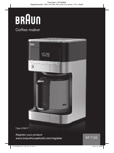 Bruksanvisning Braun KF 7125 PurAroma 7 Kaffebryggare