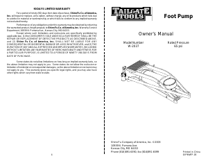 Manual Tailgate Tools W-2037 Foot Pump