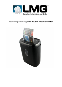 Bedienungsanleitung LMG DWS-1008CC Aktenvernichter