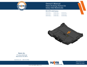 Manual Havis DS-GTC-613-3 (for Getac S410) Docking Station