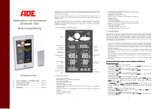 Bedienungsanleitung ADE WS 1400 Wetterstation