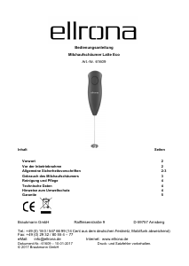 Handleiding Ellrona Latte Eco Melkopschuimer