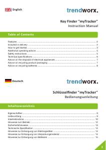 Handleiding Trendworx myTracker Bluetooth tracker