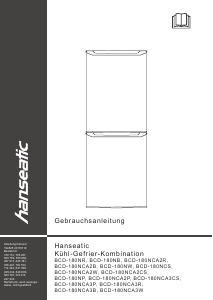 Bedienungsanleitung Hanseatic BCD-180NCA3P Kühl-gefrierkombination