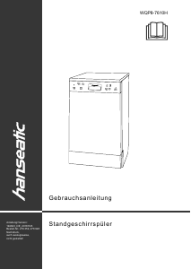 Handleiding Hanseatic WQP8-7610H Vaatwasser
