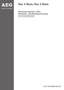 Bedienungsanleitung AEG Huz 5 Basis Warmwasserspeicher