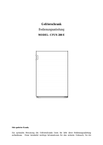 Bedienungsanleitung Candy CFUN 200 E Gefrierschrank