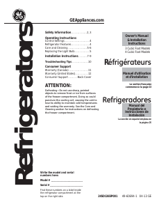 Mode d’emploi GE GME04GGHWW Réfrigérateur