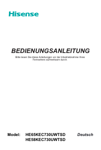Bedienungsanleitung Hisense HE58KEC730UWTSD LED fernseher