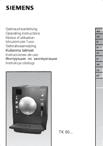 Kullanım kılavuzu Siemens Siemens TK60001 Surpresso S20 Espresso makinesi