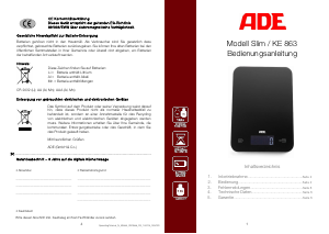 Manual de uso ADE KE 863 Slim Báscula de cocina