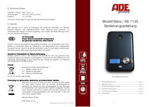 Manual ADE KE 1139 Mara Kitchen Scale