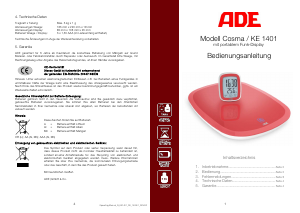 Manuale ADE KE 1401 Cosma Bilancia da cucina