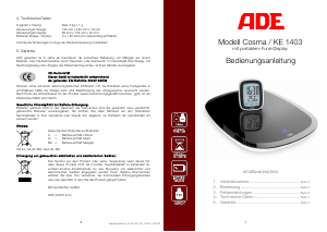 Manual de uso ADE KE 1403 Cosma Báscula de cocina
