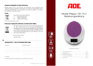 Manual de uso ADE KE 1410 Phillipa Báscula de cocina