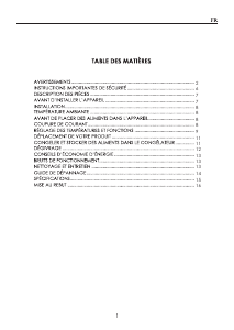 Mode d’emploi Thomson TCH 416 E Congélateur