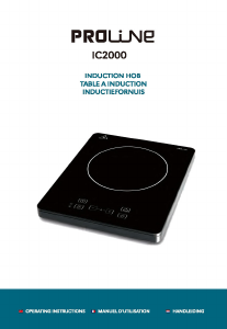 Mode d’emploi Proline IC2000 Table de cuisson