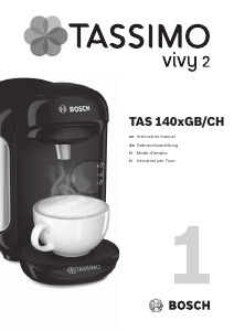 Bedienungsanleitung Bosch TAS1401GB Tassimo Vivy 2 Kaffeemaschine