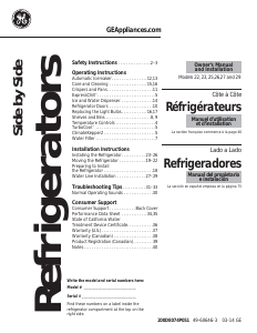Manual de uso GE GSS25GSHSS Frigorífico combinado