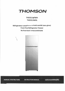 Mode d’emploi Thomson THD 311 NFSL Réfrigérateur combiné