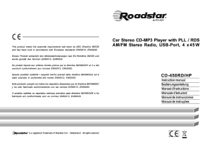 Manual Roadstar CD-450RD/HP Auto-rádio