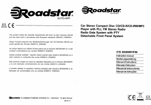 Mode d’emploi Roadstar CD-808MP/FM Autoradio
