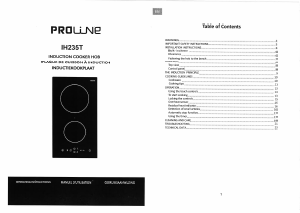Mode d’emploi Proline IH235T Table de cuisson