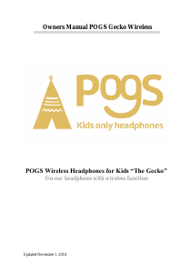 Bruksanvisning POGS The Gecko Hörlurar