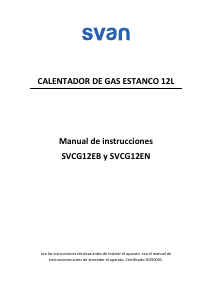 Manual de uso Svan SVCG12EB Caldera de gas