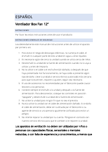 Manual de uso Svan SVVE12B Ventilador
