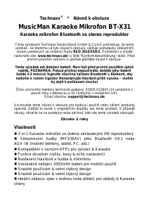 Manuál Technaxx BT-X31 MusicMan Karaoke Mikrofon