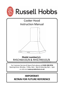 Manual Russell Hobbs RHSCH901B Cooker Hood