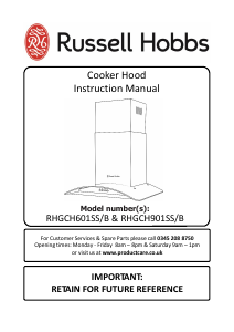 Manual Russell Hobbs RHGCH601SS Cooker Hood