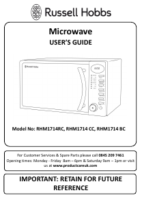 Manual Russell Hobbs RHM1714CC Microwave