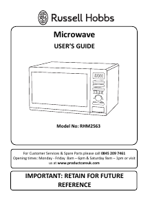 Manual Russell Hobbs RHM2563 Microwave