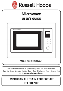 Manual Russell Hobbs RHBM2503 Microwave