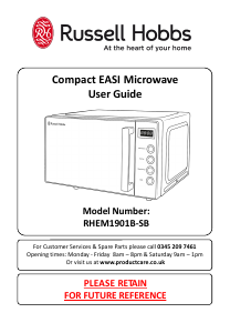 Bruksanvisning Russell Hobbs RHEM1901B Compact EASI Mikrovågsugn