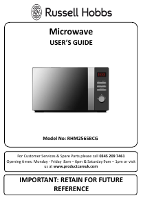 Manual Russell Hobbs RHM2565BCG Microwave