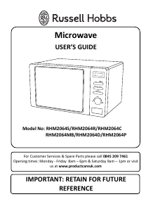 Manual Russell Hobbs RHM2064G Microwave