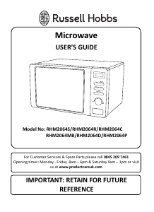 Bruksanvisning Russell Hobbs RHM2064G Mikrovågsugn