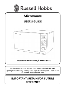 Bruksanvisning Russell Hobbs RHM2079A Mikrovågsugn