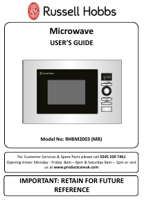 Bruksanvisning Russell Hobbs RHBM2003 Mikrovågsugn
