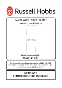 Manual Russell Hobbs RH50FF144R Fridge-Freezer