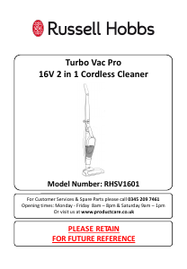 Bruksanvisning Russell Hobbs RHSV1601 Turbo Vac Pro Dammsugare