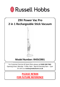 Bruksanvisning Russell Hobbs RHSV2901 Power Vac Pro Dammsugare